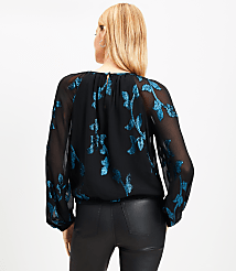 Petite Metallic Jacquard Stretch Hem Blouse carousel Product Image 3