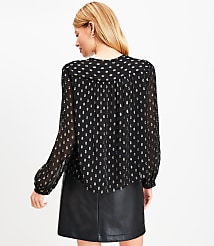 Metallic Clip Ruffle Blouse carousel Product Image 3
