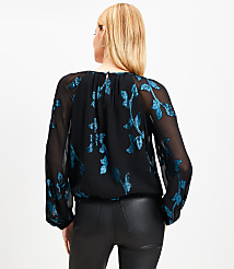 Metallic Jacquard Stretch Hem Blouse carousel Product Image 3