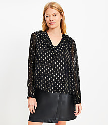 Metallic Clip Ruffle Blouse carousel Product Image 1