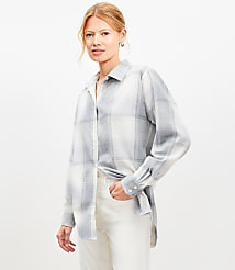 Plaid Angled Cuff Everyday Tunic Shirt carousel Product Image 2