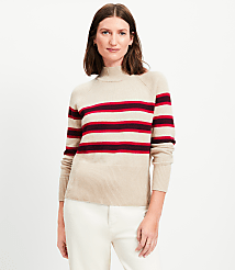 Striped Ribtrim Mock Neck Sweater carousel Product Image 2