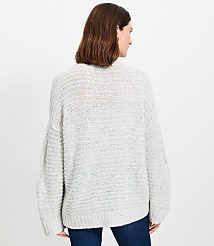 Flecked Cable Linked Mock Neck Tunic Sweater carousel Product Image 3