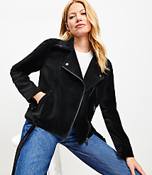 Petite Velvet Moto Jacket carousel Product Image 2