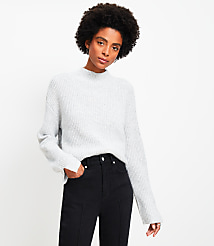 Petite Ribbed Mock Neck Sweater carousel Product Image 1
