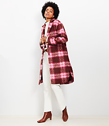 Petite Plaid Boucle Modern Coat carousel Product Image 3