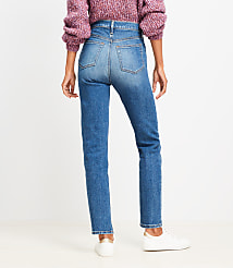 Pintucked High Rise Slim Jeans in Refined Dark Indigo Wash carousel Product Image 4