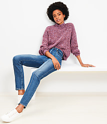 Pintucked High Rise Slim Jeans in Refined Dark Indigo Wash carousel Product Image 2