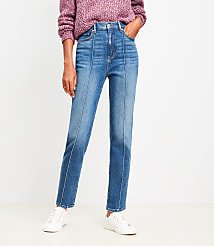 Pintucked High Rise Slim Jeans in Refined Dark Indigo Wash carousel Product Image 3
