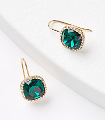 Pave Bordered Pull Through Earrings carousel Product Image 1