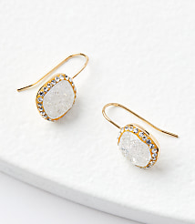Pave Bordered Pull Through Earrings carousel Product Image 1