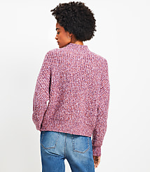 Pointelle Mixed Ribbed Mock Neck Sweater carousel Product Image 2