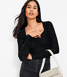 Mosaic Shirred Velour Sweetheart Top carousel Product Image 1