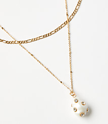 Pearlized Sparkle Layered Necklace Set carousel Product Image 2
