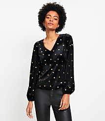 Starry Velour V-Neck Top carousel Product Image 1