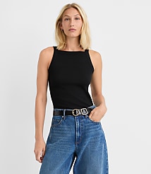 Perfect Ribbed Apron Neck Tank Top carousel Product Image 2