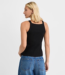 Perfect Ribbed Apron Neck Tank Top carousel Product Image 3