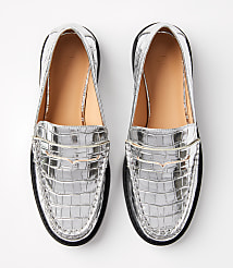Metallic Embossed Penny Loafers carousel Product Image 2
