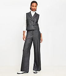 Clean Wide Leg Pants in Shimmer Herringbone carousel Product Image 1