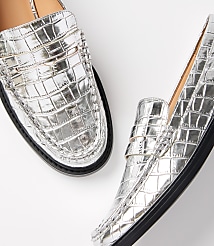 Metallic Embossed Penny Loafers carousel Product Image 3