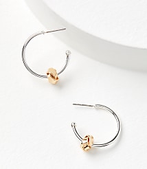 Mixed Metal Knot Hoop Earrings carousel Product Image 1
