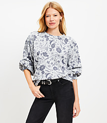 Snowflake Bloom Puff Sleeve Sweatshirt carousel Product Image 1