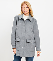 Petite Heathered Brushed Barn Jacket carousel Product Image 1