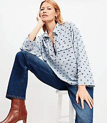 Metallic Clip V-Neck Pocket Popover carousel Product Image 2