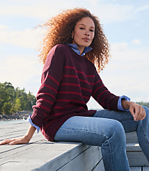 Striped Rib Trim Tunic Sweater carousel Product Image 1