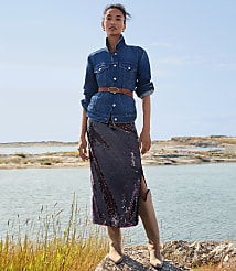 Sequin Midi Skirt carousel Product Image 1