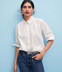 Sparkle Collar Poplin Everyday Relaxed Shirt carousel Product Image 4