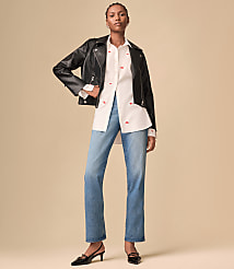 High Rise Straight Jeans in Vintage Mid Indigo Wash carousel Product Image 4