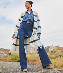 Tall High Rise Slim Flare Jeans in Dark Wash carousel Product Image 1
