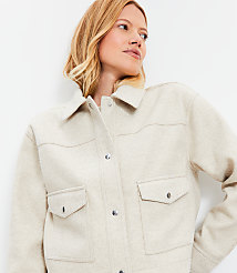 Petite Brushed Cropped Shirt Jacket carousel Product Image 2