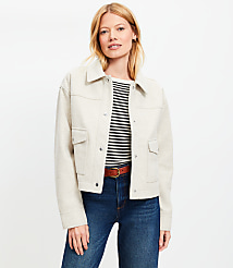 Petite Brushed Cropped Shirt Jacket carousel Product Image 1
