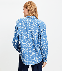 Petite Bloom Chambray Everyday Relaxed Tunic Shirt carousel Product Image 3