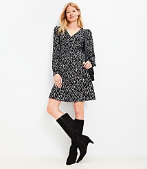 Heart V-Neck Mini Flare Dress carousel Product Image 1