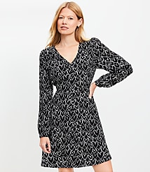 Heart V-Neck Mini Flare Dress carousel Product Image 2