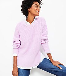 Petite Ribbed Tunic Sweater carousel Product Image 1