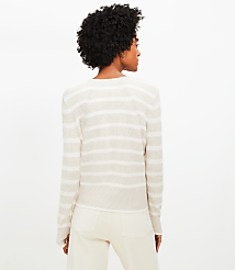Striped Shoulder Button Wedge Sweater carousel Product Image 3