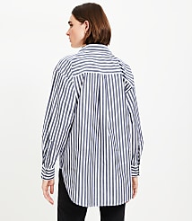 Petite Striped Everyday Oversized Pocket Shirt carousel Product Image 3