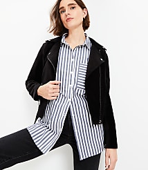 Petite Striped Everyday Oversized Pocket Shirt carousel Product Image 1