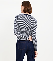Petite Striped Pocket Cardigan Top carousel Product Image 3