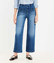 Sailor High Rise Wide Leg Crop Jeans in Vintage Indigo Wash carousel Product Image 3