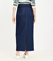 Petite Denim Maxi Skirt in Rinse Wash carousel Product Image 2