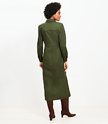 Petite Twill Midi Pocket Shirtdress carousel Product Image 3