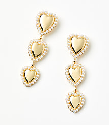 Pearlized Heart Drop Statement Earrings carousel Product Image 1