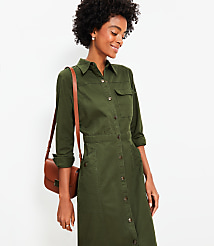 Twill Midi Pocket Shirtdress carousel Product Image 2