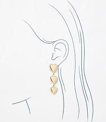 Pearlized Heart Drop Statement Earrings carousel Product Image 2