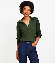 Waffle Collared V-Neck Top carousel Product Image 1
